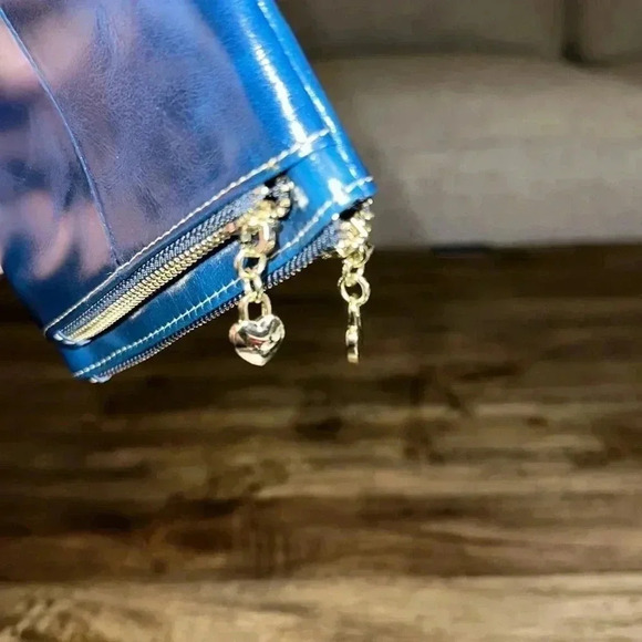 MDBM UK Maison de Beaute Marseilles LIMOGES Small Wallet Prussian Blue MSRP $49 - Picture 11 of 15